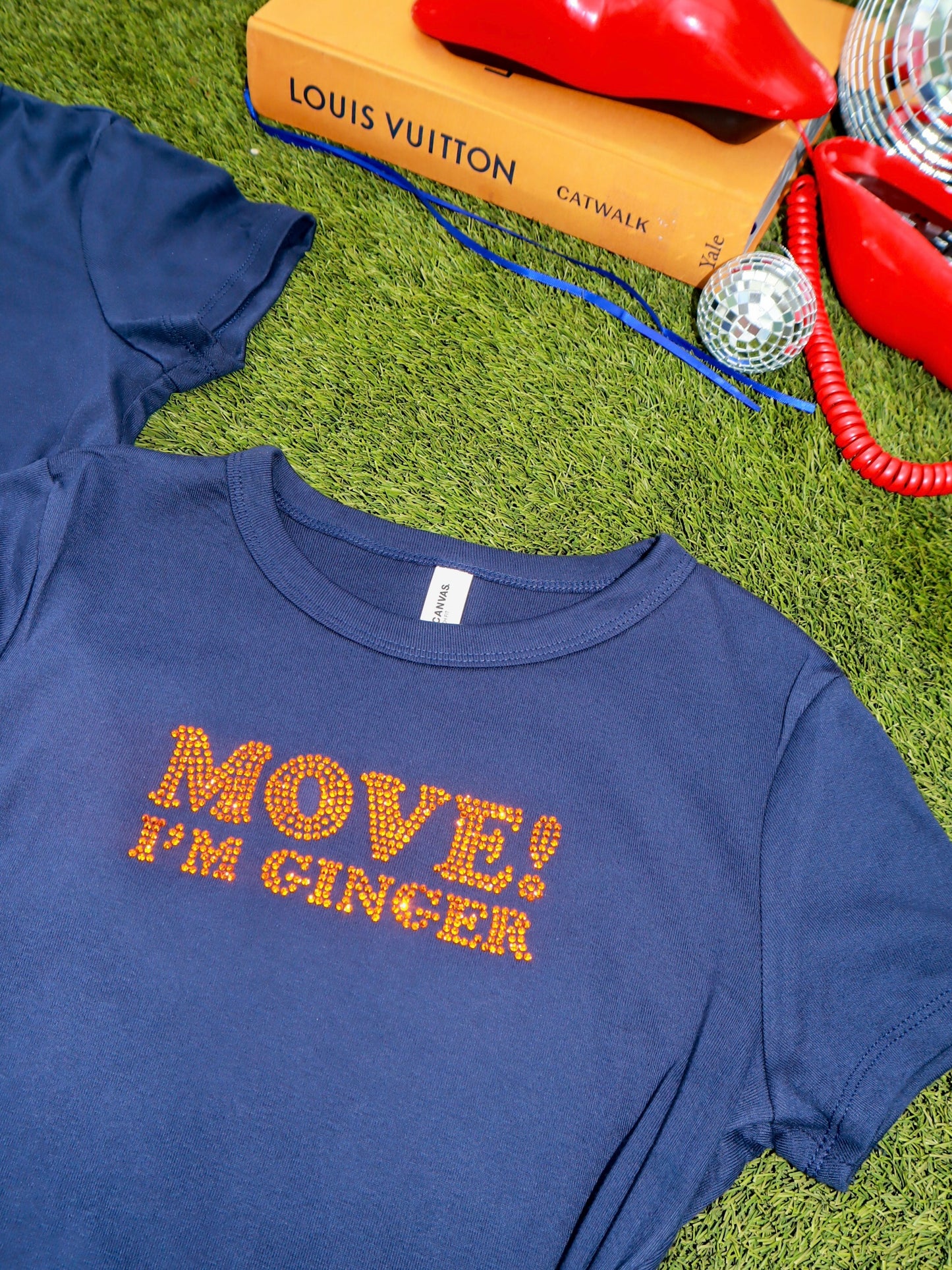the 'move! im ginger' rhinestone baby tee