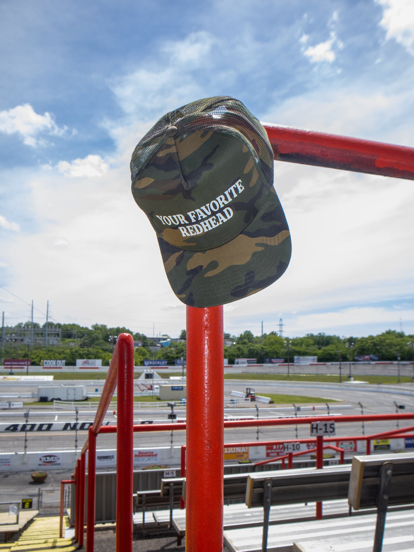 the 'your favorite redhead' trucker