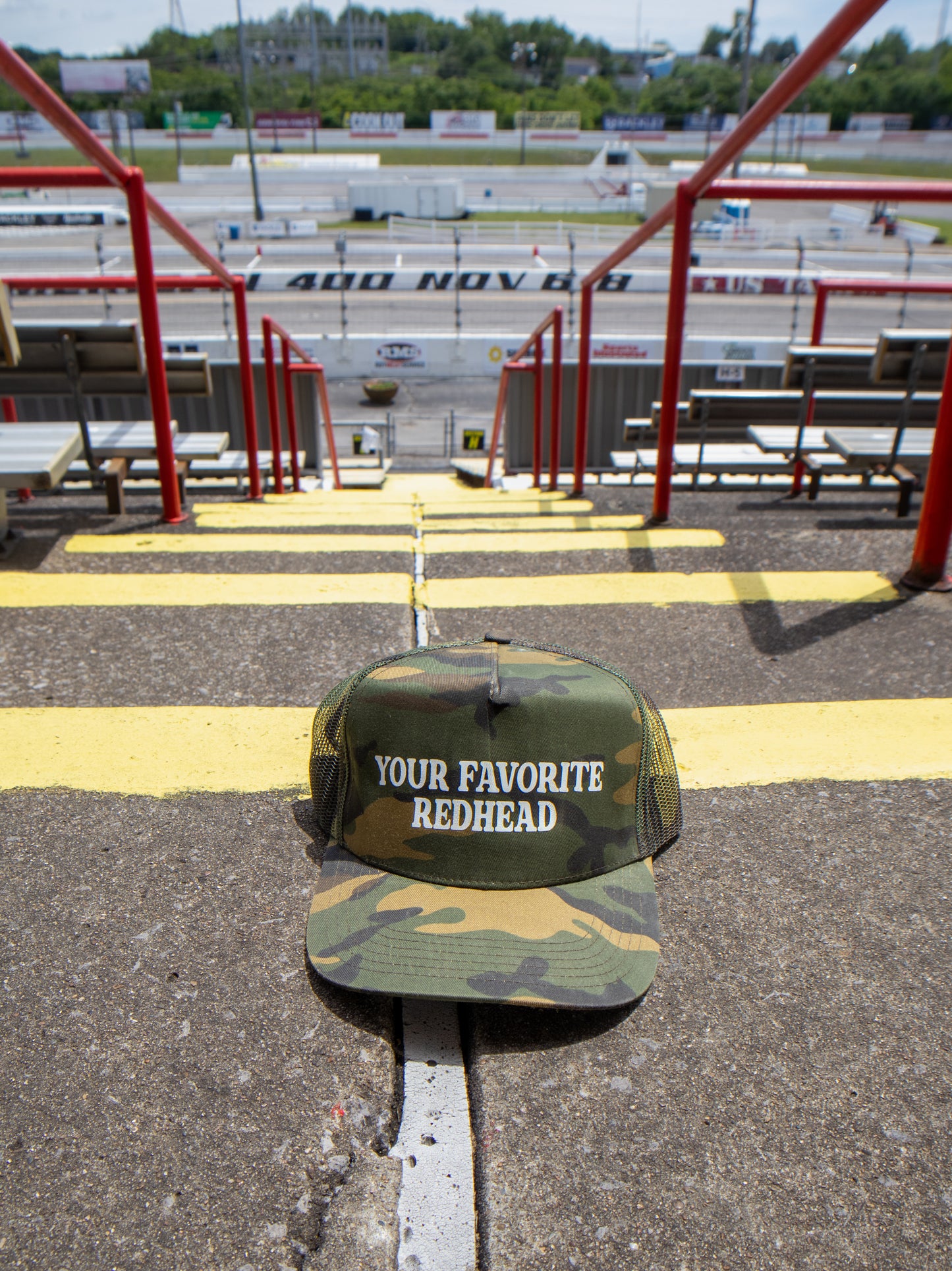 the 'your favorite redhead' trucker