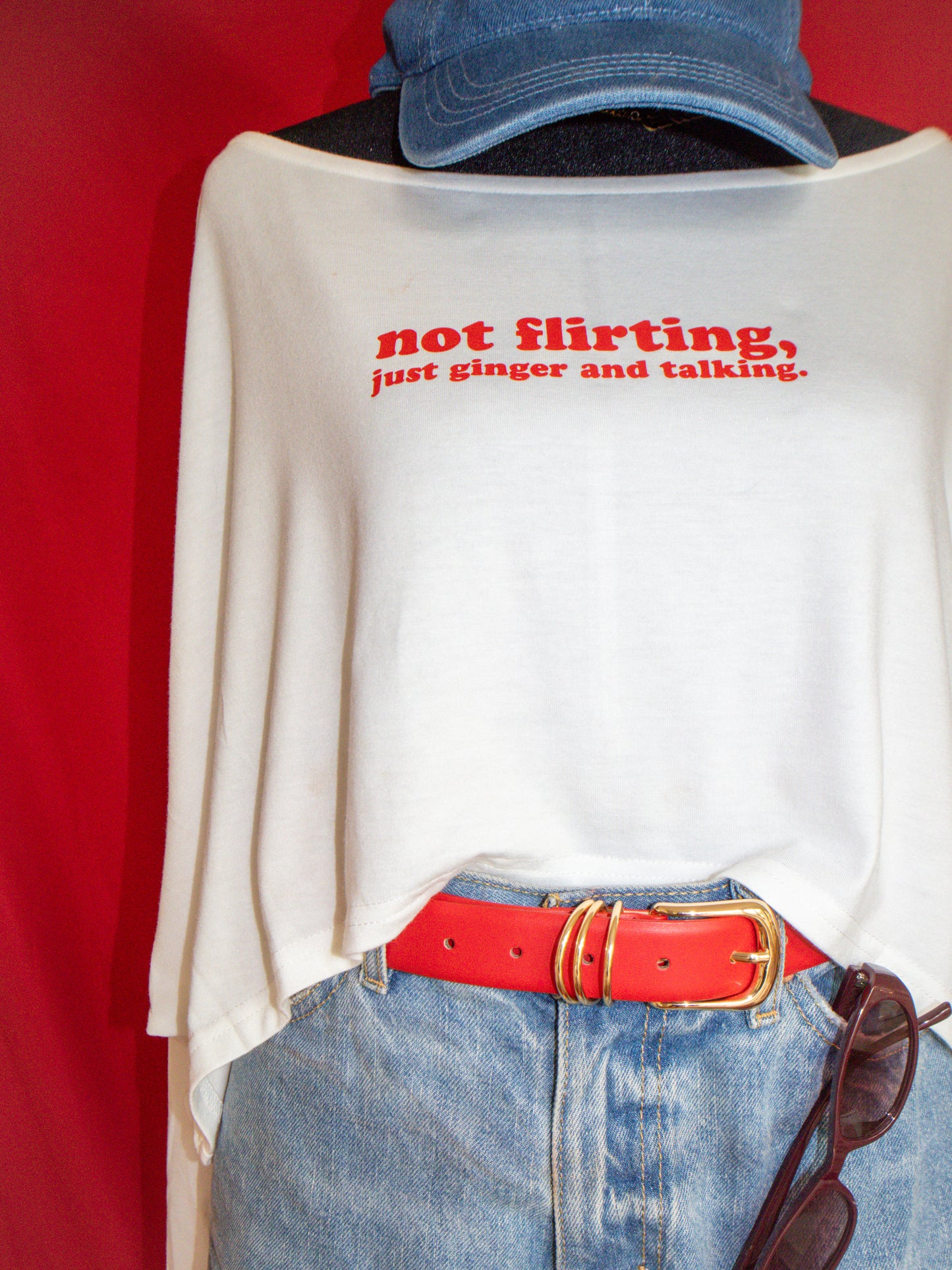 the 'not flirting, just ginger and talking' tee