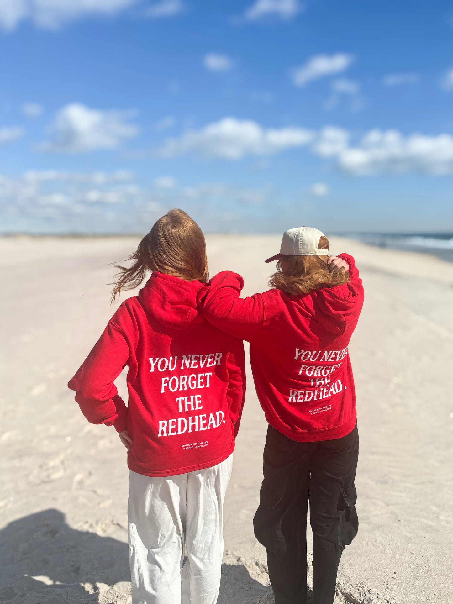the "you never forget the redhead" hoodie