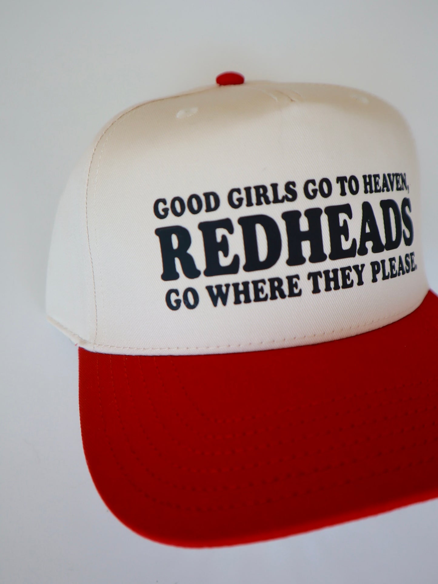 the 'redheads go where they please' trucker